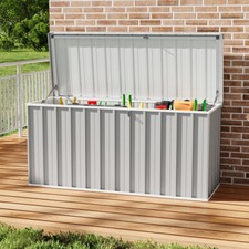 250 - 580L Lockable Metal Storage Box Garden Patio Tool Box In/Outdoor Organizer