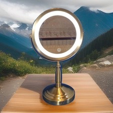 No7 Cordless Illuminated Mirror Brushed Gold