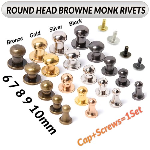 Solid sam brown button - brown, screw