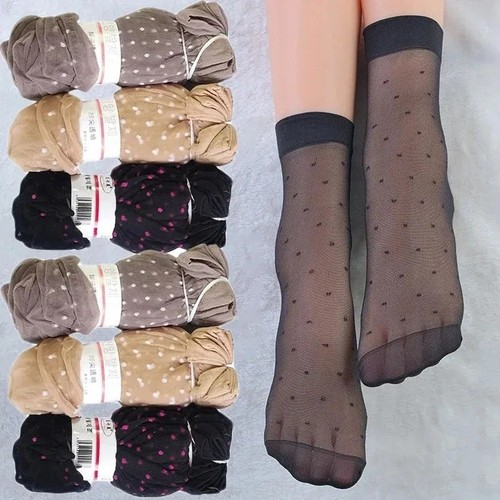 Women black dot sheer ankle - women,