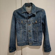 Lee Rider Blue Denim Jacket Stone Washed, Size 34 XS