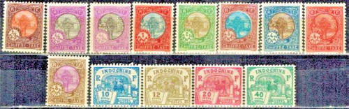 French indochina stamps 1927 - indochina, stamps: