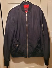 Black Bomber Jacket Size M Zip