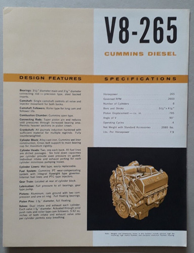 Cummins diesel 265 engine - diesel,