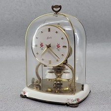 Beautiful Schatz Vintage 1960s Torsion Dome Clock White Gold Working Retro MCM