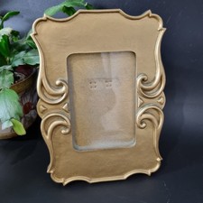 Vintage 1990 Style Gold Moulded Photo Picture Frame Freestanding 8in X 6in