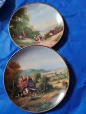 2 Painted Plates Charms Of Country Life Collectors Plates The Old Homestead 10" 