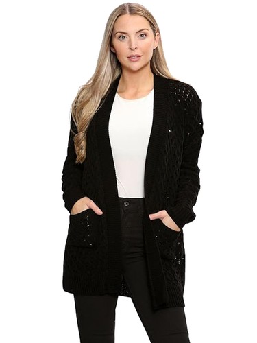 Ladies cable knit open - cable,