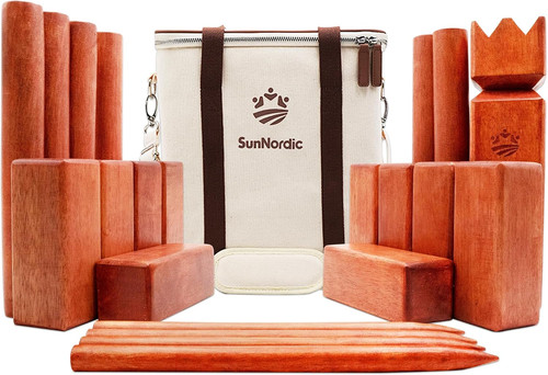Rubber wood kubb - rubber, set