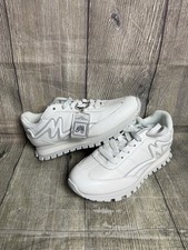 Marc Jacobs The Jogger Trainers Women’s UK 4 White Grey Leather Shoes BN 4uk  37