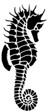 Sealife seahorse mylar stencil - seahorse,