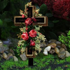 Cross Grave Marker Cross Prop Cemetery Stake for Church Outside Garden