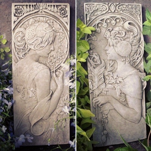 Stone garden pair art - pair, of