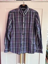 Mens Blue Harbour Luxury Cotton Tailored Fit Long Sleeve Striped Shirt Medium