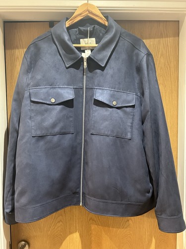 Indigo faux suede trucker - suede,