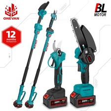 2 Batteries Brushless Pole Chainsaw 3 IN 1 Cordless Long Reach Cutter Pruner Saw