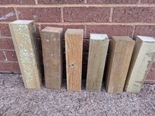 6 x Tanalised timber offcuts from fence posts. 7.5cm wide x 30cm high approx