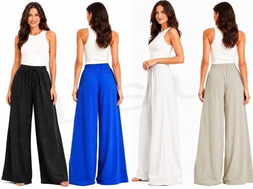 Ladies linen palazzo trouser - ladies,
