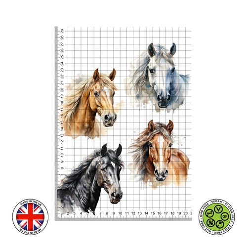 Watercolour horse set edible - watercolour,