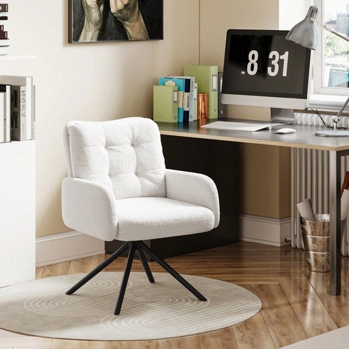White velvet swivel - white,