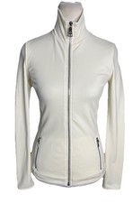 Vintage Prada Ivory Track Jacket Women's Size M Athletic Sport Full Zip