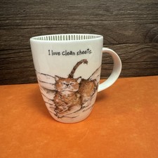 HUDSON MIDDLETON MAGNIFICENT MOGGIES i love clean sheets Coffee Mug VGC