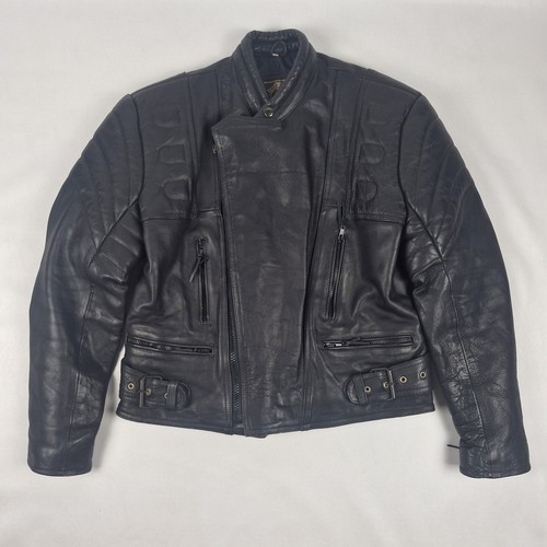 Vintage 80s leather biker - leather,