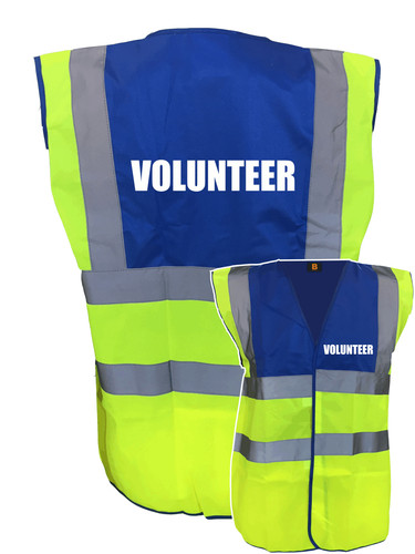 Volunteer yellow blue vis - blue, hi