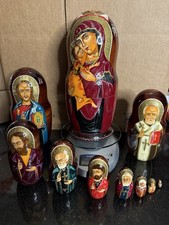 Authentic Russian Nesting Doll Set Signed 10 Pcs 2004