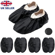 5 Pairs Reusable Overshoes, Black Non Slip Reusable Shoe Covers Waterproof