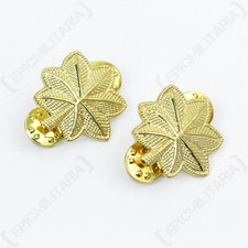 US Army MAJOR OFFICER Rank Insignia Gold Badges American Military Oak Leaves Pin