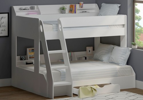White small double bunk beds - white,