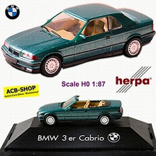BMW 3 Series Convertible + Hardtop 325i E36/2C 1993-99 Green Metallic 1:87 Herpa