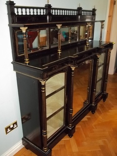 Antique ebonised side cabinet