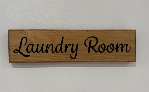 Laundry room wooden - room, plaque