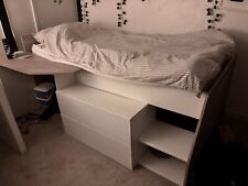 single cabin bed with desk drawers storage and mattress 
