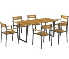7 Piece Garden Dining Set Fir