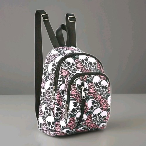 Gothic skull pink rose floral - rose,