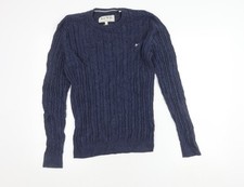 Jack Wills Men's Blue S Cable-Knit Pullover Jumper