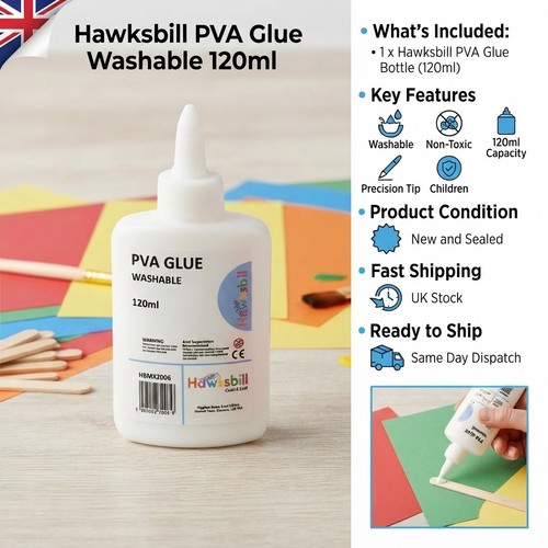 Washable pva glue 120ml - washable,