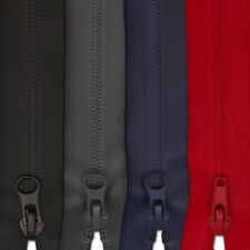 Waterproof Zip Open End 50-90cm  Zips Zippers Jacket Red Black Navy Grey