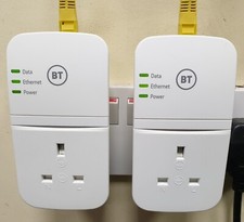 2 x BT Broadband Extender Flex 600 AV600 Powerline Adapters + Ethernet NEW MODEL