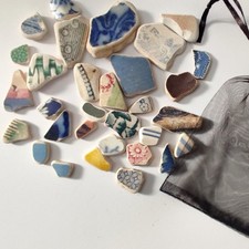 North West Coast Pottery Shards 30 pieces Beach, Crafts, Jewellery, Mosaics.