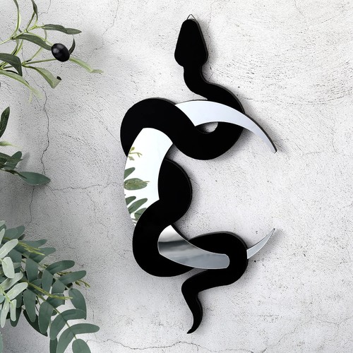 Black snake and crescent moon - black,
