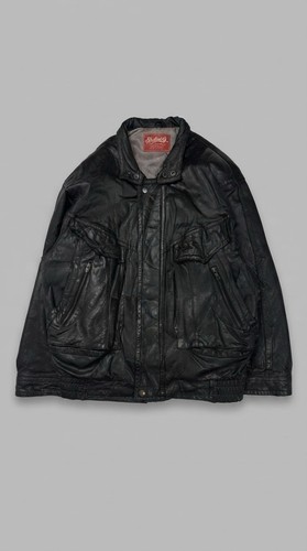 Vintage 90s black real leather - 90s,