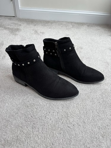 Womens black faux suede ankle - womens,