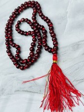 BUDDHIST WOODEN MALA MANTRA MALLA MALLAH BEADS 108 MEDITATION PRAYER BUDDHA AUM