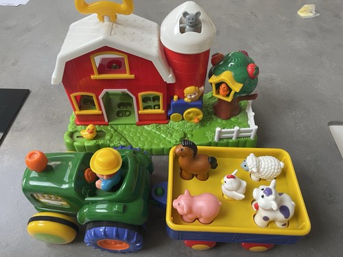 Farm tractor with trailer old - with,