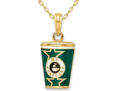 14k yellow gold coffee - coffee, cup