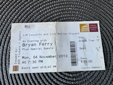 BRYAN FERRY CONCERT TICKET